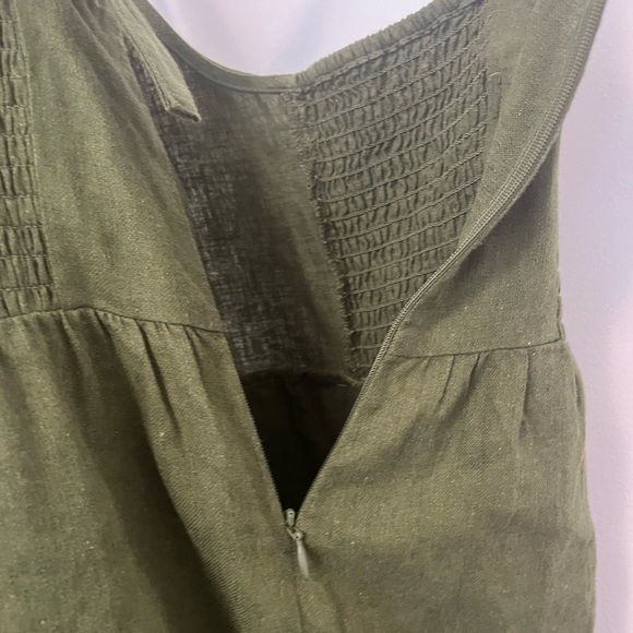 Madewell linen jumpsuit romper olive green NWOT - Picture 6 of 9